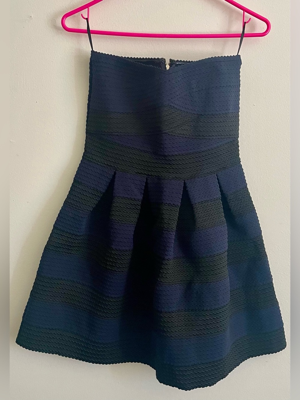 🤠 Pimkie Strapless Navy and Black Pleated A-Line Dress 🤠